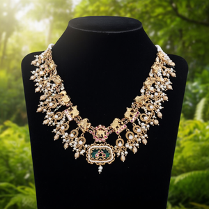 Ensemble de collier en pierre de Pota et perles, bijoux fins, 10575493GR - Product Image 3