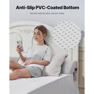 76 "x 10" x 6 "Cama de felpa Cuña Almohada Lectura y descanso en cama Gap Filler para cabecero Llenar 0-7" Gap - Product Image 5