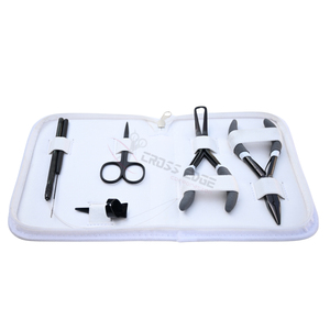 Kit de Estilista de Extensiones de Cabello Negro Todo en Uno con Alicates de Microlink para Crimpado y Remoción, Herramienta de Gancho, Enhebrador de Bucles y Dedo Separador - Product Image 1