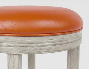 Tabouret de bar moderne à cadre circulaire en bois de caoutchouc massif, tabouret de bar minimaliste en bois de caoutchouc avec siège rond - Product Image 3