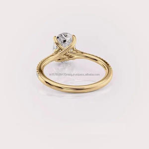 Anillo de compromiso de moissanita de calidad de exportación para joyería de moda, propuesta de matrimonio y regalo de aniversario, disponible para la venta - Product Image 5