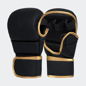 Guantes de MMA de Cuero PU al por Mayor, Guantes Deportivos, Guantes de Muay Thai para Saco de Arena, Guantes Deportivos de Medio Dedo - Product Image 1