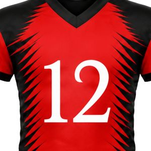 Red Black Short Sleeve American Football Jersey Lightweight Breathable <b>Athletic</b> Team Shirt for Game Day Practice and Match - Product Image 6