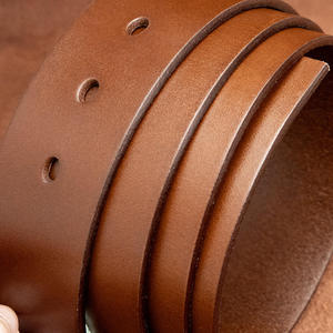 Sangle de ceinture en cuir de vachette véritable sans boucle, boucle à ardillon, boucle en toile, pour tenue décontractée ou formelle - Product Image 1