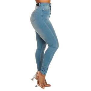 Jeans de cintura alta Deep Indigo para mujer, ajustados, sexys, para gimnasio, entrenamiento, fitness, con gran elasticidad, cintura alta, para chicas. - Product Image 3
