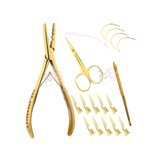 Kit d'outils pour extensions capillaires en acier inoxydable, nouvelle arrivée, vente chaude, pinces dorées avec outil à boucle et crochet pour usage commercial - Product Image 4