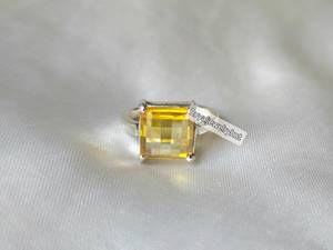 Cushion Cut Citrine <b>Ring</b> <b>925</b> Sterling <b>Silver</b> Gemstone <b>Ring</b> Handmade Elegant Birthstone Jewelry Gift For Women - Product Image 2