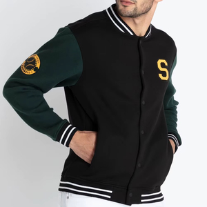 Blouson Bomber Vintage Homme en Polyester avec Broderie Frontale et Patchwork, Style Moto et Baseball, Coupe Ample, Automne Hiver - Product Image 2