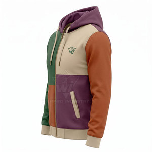 Wholesale Men Zipper <b>Hoodies</b> With Full Front Zipper Kangaroo Pockets Ribbed Hem Soft Stretch Fabric Casual Fashion - Product Image 3