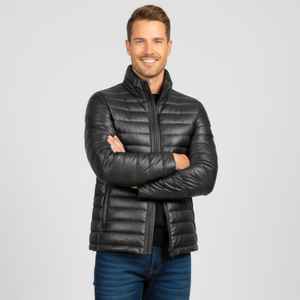 Veste rembourrée en cuir véritable de luxe, conçue pour la résistance hivernale, offrant une isolation avancée et un style raffiné. - Product Image 2