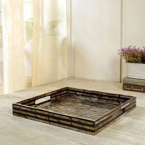 Plateau de service en acrylique fait à la main, incrustation de nacre de taille personnalisée, cadeau de Ramadan, nouveau design d'usine - Product Image 5