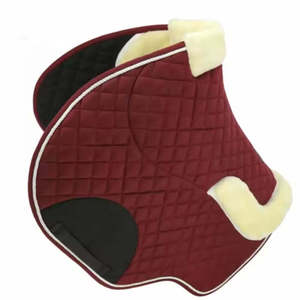 Tapis de selle en cuir matelassé marron tout usage pour le dressage et le saut d'obstacles, doublé polaire pour l'équitation - Product Image 6