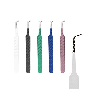 Pince à épiler d'extension de cils de vente chaude pince à épiler conception de trou de poignée de diamant outils de cils de greffage personnalisés - Product Image 6