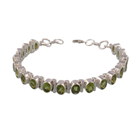Pulsera clásica de plata de ley 925 con elegante granate rojo estilo tenis, ideal para fiestas, con engaste de bisel, joyería de Jaipur hecha a mano para mujer.