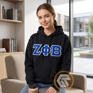 Tresors grecs – Sweat-shirt personnalisé pour femme Zeta Phi Beta, en molleton de coton, avec logo brodé sur le devant, écologique et respirant, idéal pour l'hiver et l'automne - Product Image 3