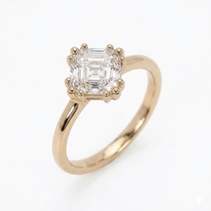 แหวนหมั้นเพชรเม็ดเดี่ยวทรง Asscher Step Cut ทองคำขาว 10K รับรองโดย IGI แหวนแต่งงานเพชร 3 กะรัต สี E ความสะอาด VS เพชร CVD ที่เพาะเลี้ยงในห้องปฏิบัติการ - Product Image 2