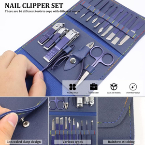 Wholesale Prices Classic Manicure <b>Kit</b> With Stainless Steel Tools <b>Nail</b> Clipper Set Portable Bag For Adult Use - Product Image 5