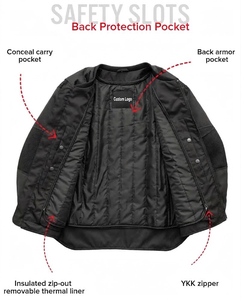 Men's Cordura Mesh Motorcycle <b>Jacket</b> 220g All Seasons Center Zip Breathable with <b>Neoprene</b> Collar and Adjustable Forearms - Product Image 3