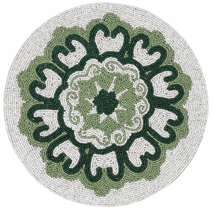 Posavasos y Manteles Individuales de Estilo Bohemio con Bordado de Flores y Cuentas, Hechos de Material de Goma Duradero, Elegantes y Antideslizantes para Interiores - Product Image 4