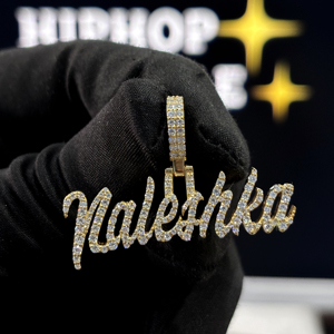 Collar Personalizado con Nombre, Estilo Hip Hop, Chapado en Rodio, Plata de Ley 925, con Incrustaciones de Moissanita VVS, para Hombre y Mujer - Product Image 1