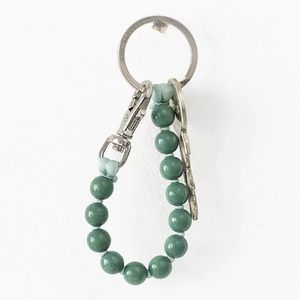 Best Seller Green Beaded Loop Keychain Resin Ball Bracelet <b>Key</b> Holder Clip Bag Charm Stylish <b>Car</b> Keyring Fashion Accessory - Product Image 1