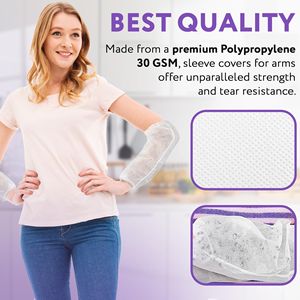 Unisex 24 pollici bianco monouso manicotti 200 custodia protezione protezione protezione manicotto 30 GSM PP - Product Image 3