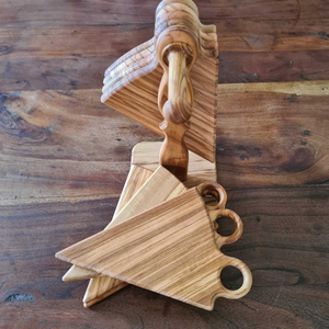 Tabla de Madera para Servir Pizza y Queso, Tabla de Madera Hecha a Mano para Aperitivos y Charcutería, Soporte de Exhibición para Cocina y Comedor - Product Image 3