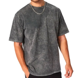 Camiseta lavada con ácido de gran tamaño para hombres y mujeres de calidad, ropa de calle de lavado Mineral de secado rápido de algodón 100%, camiseta Vintage de ajuste holgado de lujo - Product Image 1