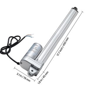 Attuatore Lineare Impermeabile 12V, 12 Pollici, 675 libbre/3000N, 0.2 Pollici/s, IP65, con Staffa di Montaggio e Cilindri - Product Image 6