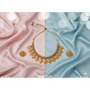 Parure de collier de luxe en or, bijoux de mariage indiens, collier ethnique tendance pour occasions festives et soirées - Product Image 3