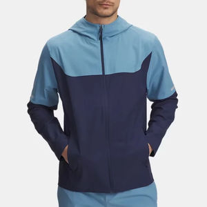 Veste coupe-vent zippée pour homme, taille plus, respirante, imperméable, à séchage rapide, avec logo personnalisé, 2026 - Product Image 1