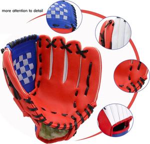 WARPRO INDUSTRY Adult Baseball <b>Glove</b> <b>Red</b> White Blue H-Web Design Lightweight Durable Full Finger Left Handed Throw - Product Image 3