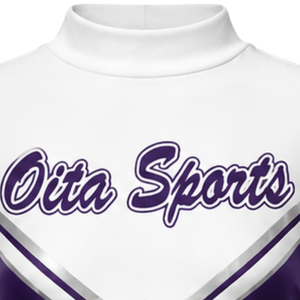 Maillot de cheerleading sublimé violet et blanc à manches longues – Haut de performance athlétique pour l'entraînement, la pratique et les compétitions - Product Image 3
