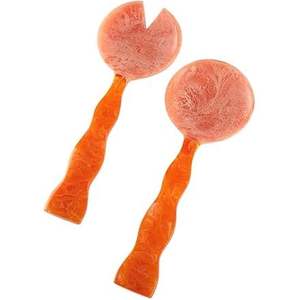 Servidores de Ensalada de Estilo Clásico para Uso Diario, Cuchara y Tenedor Hechos a Mano de Resina de Grado Alimenticio con Remolinos Coloridos Estilo Fruta - Product Image 2