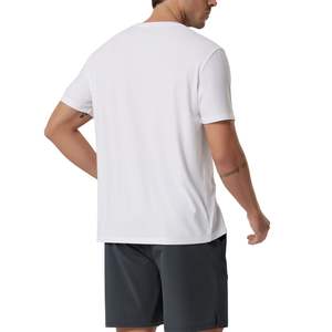 Camiseta Básica de Verano para Hombre, Personalizada al por Mayor, de Algodón Blanco Sólido, Cuello Redondo, Manga Corta, Casual, Suave, Transpirable y Ligera - Product Image 2