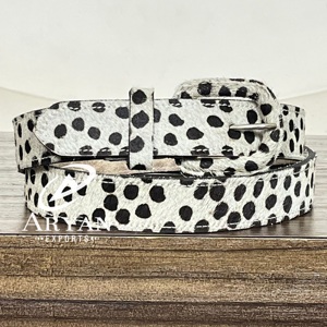 New Handcrafted Hair on Animal Print Western Women's Belt Handmade 100% Real Leather Boho Style Fur Cover Buckle Belt for <b>Jeans</b> - Product Image 1