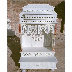 Large Traditional Marble Temple Indoor Pooja <b>Mandir</b> with Custom Design Manufacturer India Makrana - Product Image 6