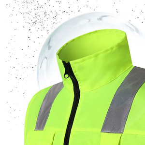 Chaleco de Seguridad Profesional de Alta Visibilidad ANSI Clase 1 con Bolsillos, Cierre, Reflectante, Impermeable, LED Intermitente y Logotipo Personalizado para Hombre - Product Image 3