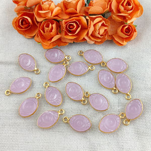 Colgante de Plata de Ley 925 con Gema Natural Ojo Turco - Charm Marquise de 8x12MM con Baño de Oro para Fabricación de Joyas - Product Image 6