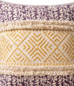 Funda de Cojín con Estampado Geométrico a Mano, 16x16 Pulgadas, Funda de Almohada Decorativa de Algodón para Sofá, Cama, Decoración del Hogar - Product Image 2
