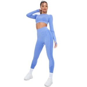 Ensemble de Yoga d'entraînement deux pièces taille haute pour femmes Unique coton blanc vêtements de Fitness soutien-gorge de sport Legging-respirant grande taille pour - Product Image 1