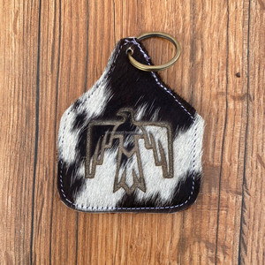 Nueva llegada pelo occidental en cuero de vaca bolsa de pulsera grabada con láser elegante cuero de vaca grabado con láser llavero Combo Sets - Product Image 3