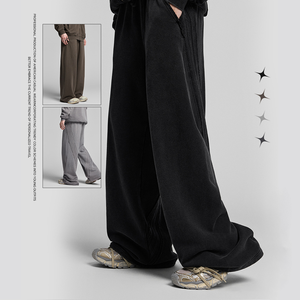 Casual Baggy <b>Trousers</b> <b>Elastic</b> <b>Waistband</b> Track Pants Tracksuits Pants - Product Image 2