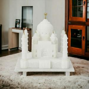 Escultura de Mármol Taj Mahal de la Mejor Calidad, 12x12x12 Pulgadas, Hecha a Mano, Detallada, para Decoración de Hogar, Oficina, Hotel y Decoración de Lujo, en Venta - Product Image 3