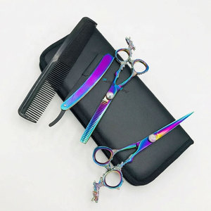 Ciseaux de coiffure professionnels durables avec rasoir et peigne, ciseaux de barbier pour la beauté des cheveux, logo personnalisé - Product Image 6