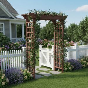 Arco Nuziale in Legno a Forma Triangolare per Cerimonie, Traliccio per Piante Rampicanti, Decorazione Natalizia, Pergola per Giardino e Cortile - Product Image 4