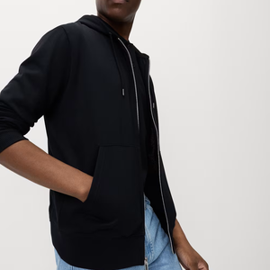 Sudadera con capucha gruesa de corte casual con cremallera completa, cordón ajustable y hombro caído para hombre - Product Image 6