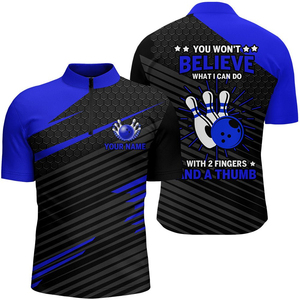 Chemise de bowling à col zippé 100 % polyester, impression sérigraphique personnalisée, imprimé par transfert thermique, motif léopard, séchage rapide, respirante - Product Image 1