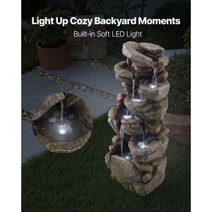 Fontana a Cascata a 7 Livelli a LED a Forma di Roccia, Altezza 99,4 cm, per Hotel e Parchi - Product Image 6