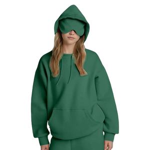 Sudadera con capucha extragrande marrón para mujer con pantalones de chándal Conjunto de chándal informal de dos piezas - Product Image 4